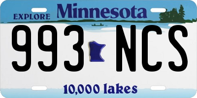 MN license plate 993NCS