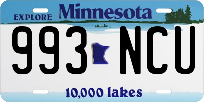 MN license plate 993NCU