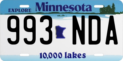 MN license plate 993NDA