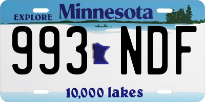 MN license plate 993NDF