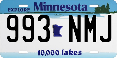 MN license plate 993NMJ