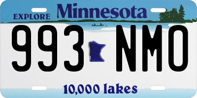 MN license plate 993NMO