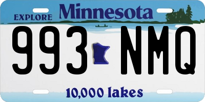 MN license plate 993NMQ