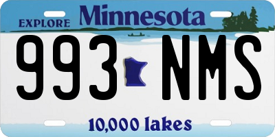 MN license plate 993NMS