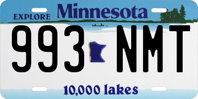 MN license plate 993NMT