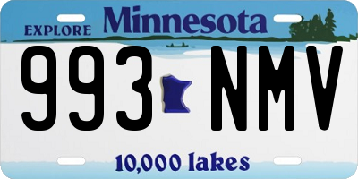 MN license plate 993NMV