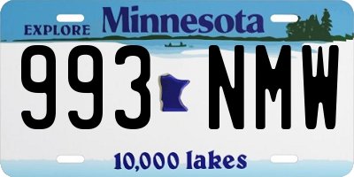 MN license plate 993NMW