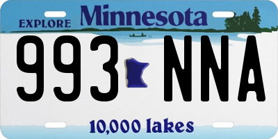 MN license plate 993NNA