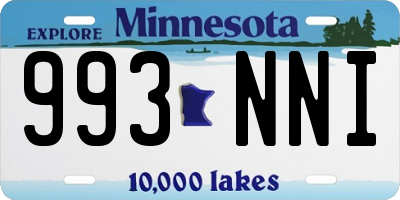 MN license plate 993NNI