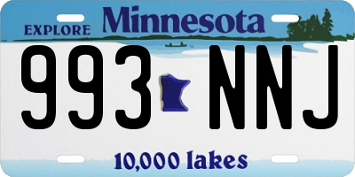 MN license plate 993NNJ