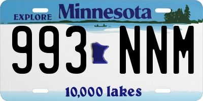 MN license plate 993NNM