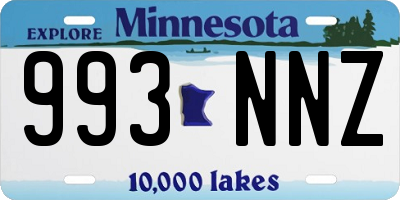 MN license plate 993NNZ