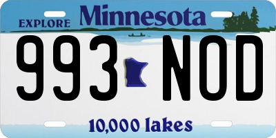 MN license plate 993NOD