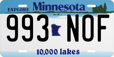 MN license plate 993NOF