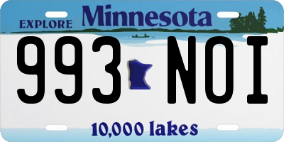 MN license plate 993NOI