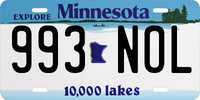 MN license plate 993NOL