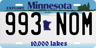 MN license plate 993NOM