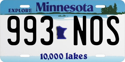 MN license plate 993NOS