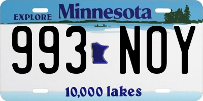 MN license plate 993NOY