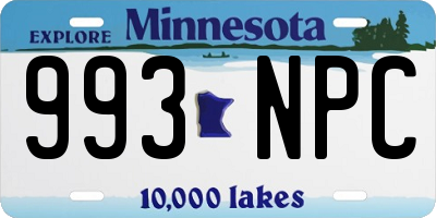 MN license plate 993NPC