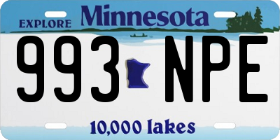 MN license plate 993NPE