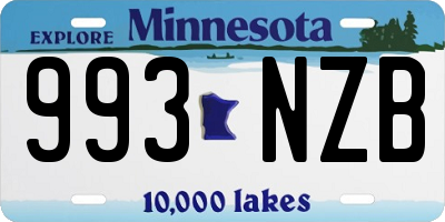 MN license plate 993NZB