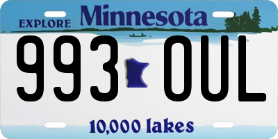 MN license plate 993OUL
