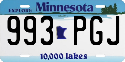 MN license plate 993PGJ