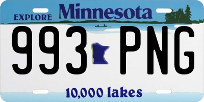 MN license plate 993PNG