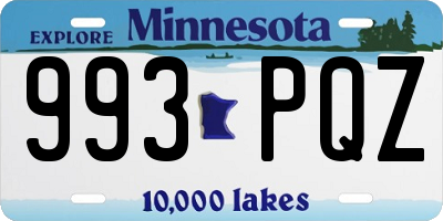 MN license plate 993PQZ