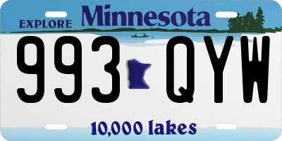 MN license plate 993QYW