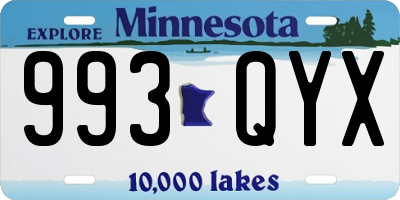 MN license plate 993QYX