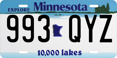 MN license plate 993QYZ