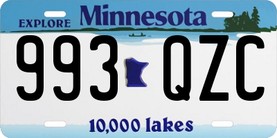 MN license plate 993QZC