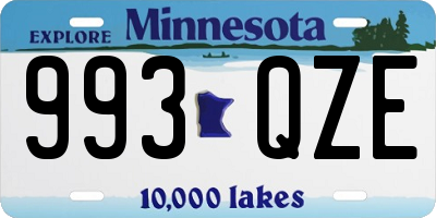 MN license plate 993QZE