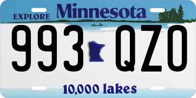 MN license plate 993QZO