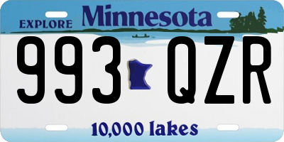 MN license plate 993QZR