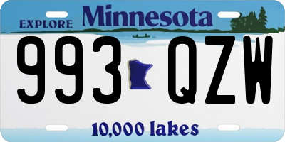 MN license plate 993QZW