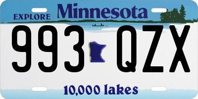 MN license plate 993QZX