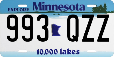 MN license plate 993QZZ
