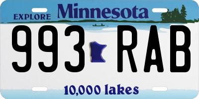MN license plate 993RAB