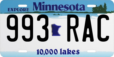 MN license plate 993RAC