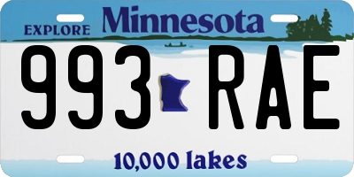 MN license plate 993RAE