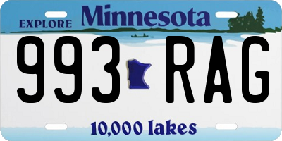 MN license plate 993RAG