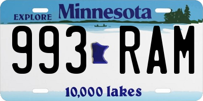 MN license plate 993RAM