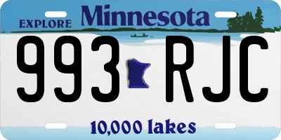 MN license plate 993RJC