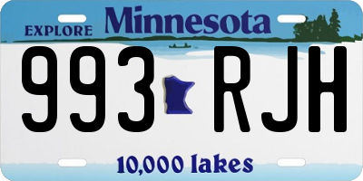 MN license plate 993RJH