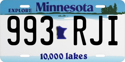 MN license plate 993RJI