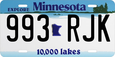 MN license plate 993RJK