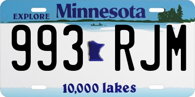 MN license plate 993RJM
